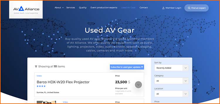 AV Alliance - Used Production equipment websites