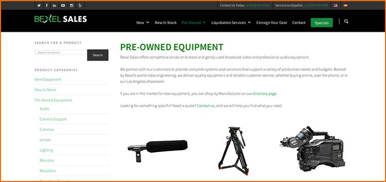 Bexel Sales - Used Production equipment websites