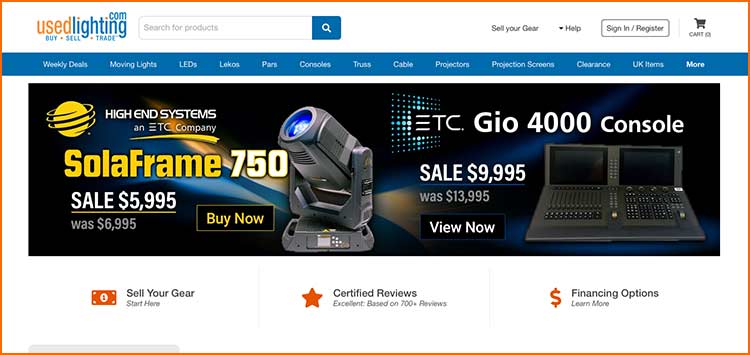 UsedLighting.com - Used Production equipment websites